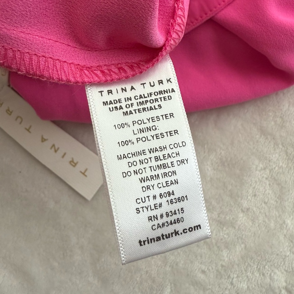 Trina Turk Zadie Jumpsuit in Flamingo Hot Pink NWT Size 2 Barbie Statement Y2K - Picture 11 of 15